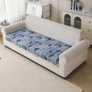 'Aura Petal Series' Quilted Sofa Mat Printed – Anti Slip (Hexa Blue)