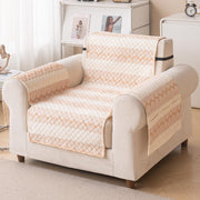 Quilted Printed Sofa Cover for Indian Sofa Set – Washable, Durable & Soft (Beige Loop)
