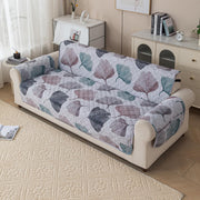 Gulnaar Series Anti-Slip Sofa Cover Mat with Pocket – Polyester Couch Protector(Fallen Leaves)