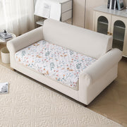 'Gulnaar Series' Printed Quilted Sofa Cover Blush Meadow)