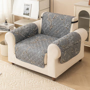 Gulnaar Series Anti-Slip Sofa Cover Mat with Pocket – Polyester Couch Protector(Clay Petal)