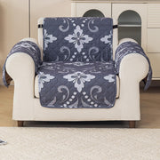 Gulnaar Series Anti-Slip Sofa Cover Mat with Pocket – Polyester Couch Protector(Silver Moss)