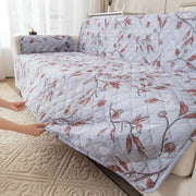Gulnaar Series Anti-Slip Sofa Cover Mat with Pocket – Polyester Couch Protector(Hazel Bloom)