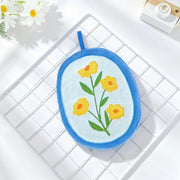 Tulip Flower Shaped Hanging Towels Set of 2 (Purple/Yellow)