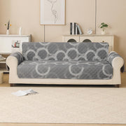 Gulnaar Series Anti-Slip Sofa Cover Mat with Pocket – Polyester Couch Protector(Silver Orbit)