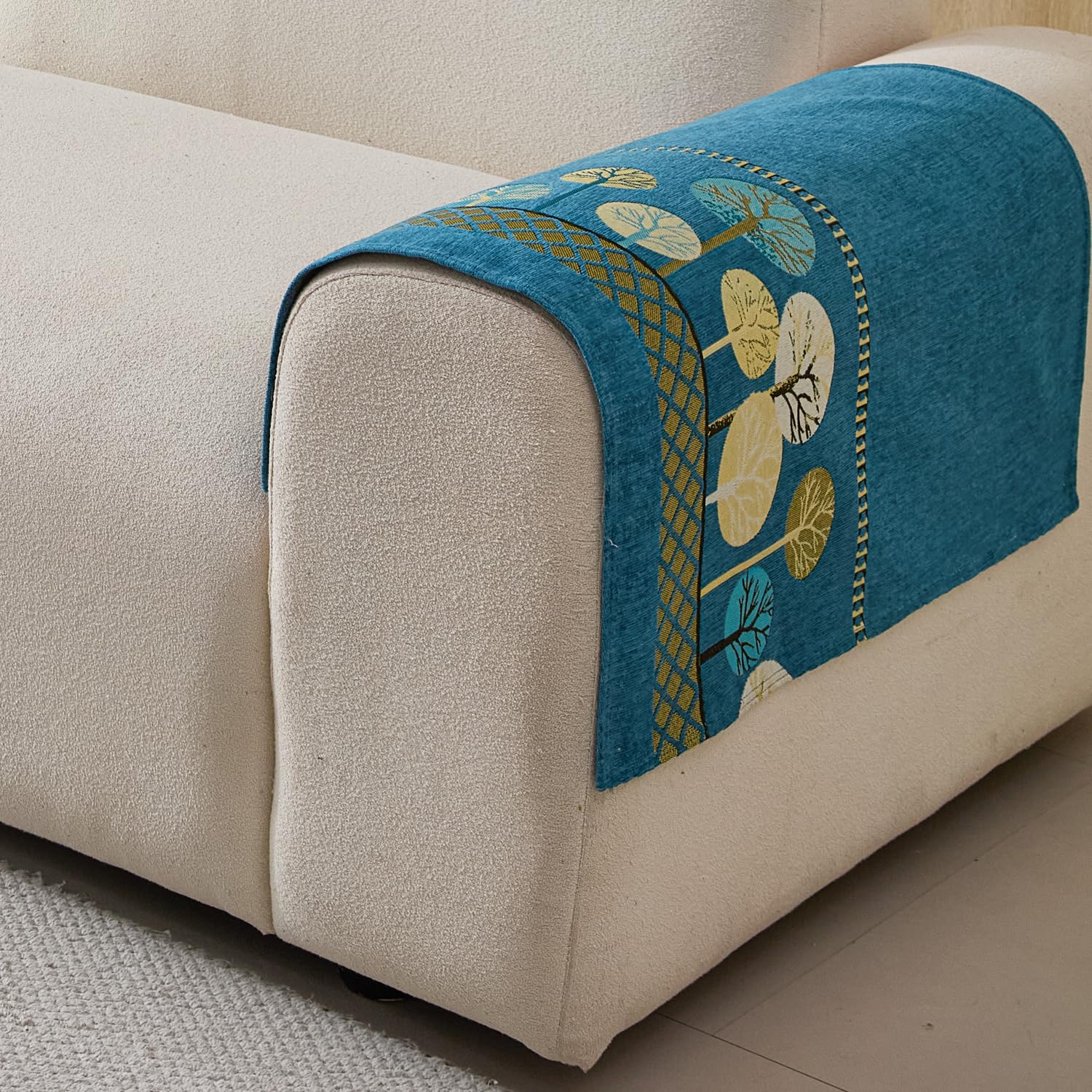 Moontree Series Quilted Chenille Jacquard Sofa Cover – Non-Slip, Washable, Soft Furniture Protector