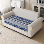 'Aura Petal Series' Quilted Sofa Mat Printed – Anti Slip (Boho Navy)