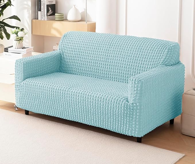 Stretch Bubble Sofa Slipcover (Sky Blue)