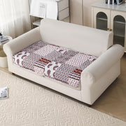 'Aura Petal Series' Quilted Sofa Mat Printed – Anti Slip (Boho Brown)