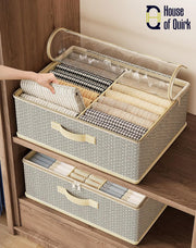 Non-Woven Fabric Zipper Storage Box (Grey Pattern)