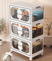 Storage Box Wardrobe with Wheels (45cm, White)