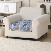 'Aura Petal Series' Quilted Sofa Mat Printed – Anti Slip (Hexa Blue)