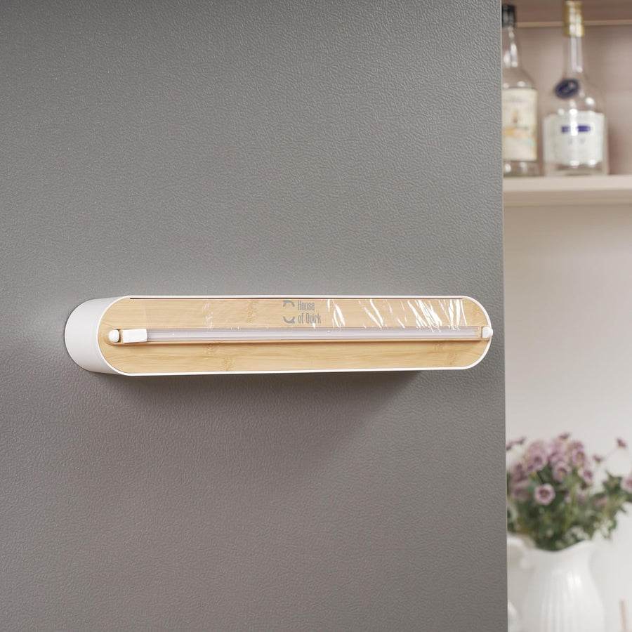 Magnetic Plastic Wrap Dispenser with Paper Towel Holder
