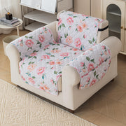 Gulnaar Series Anti-Slip Sofa Cover Mat with Pocket – Polyester Couch Protector(Rose Bloom)