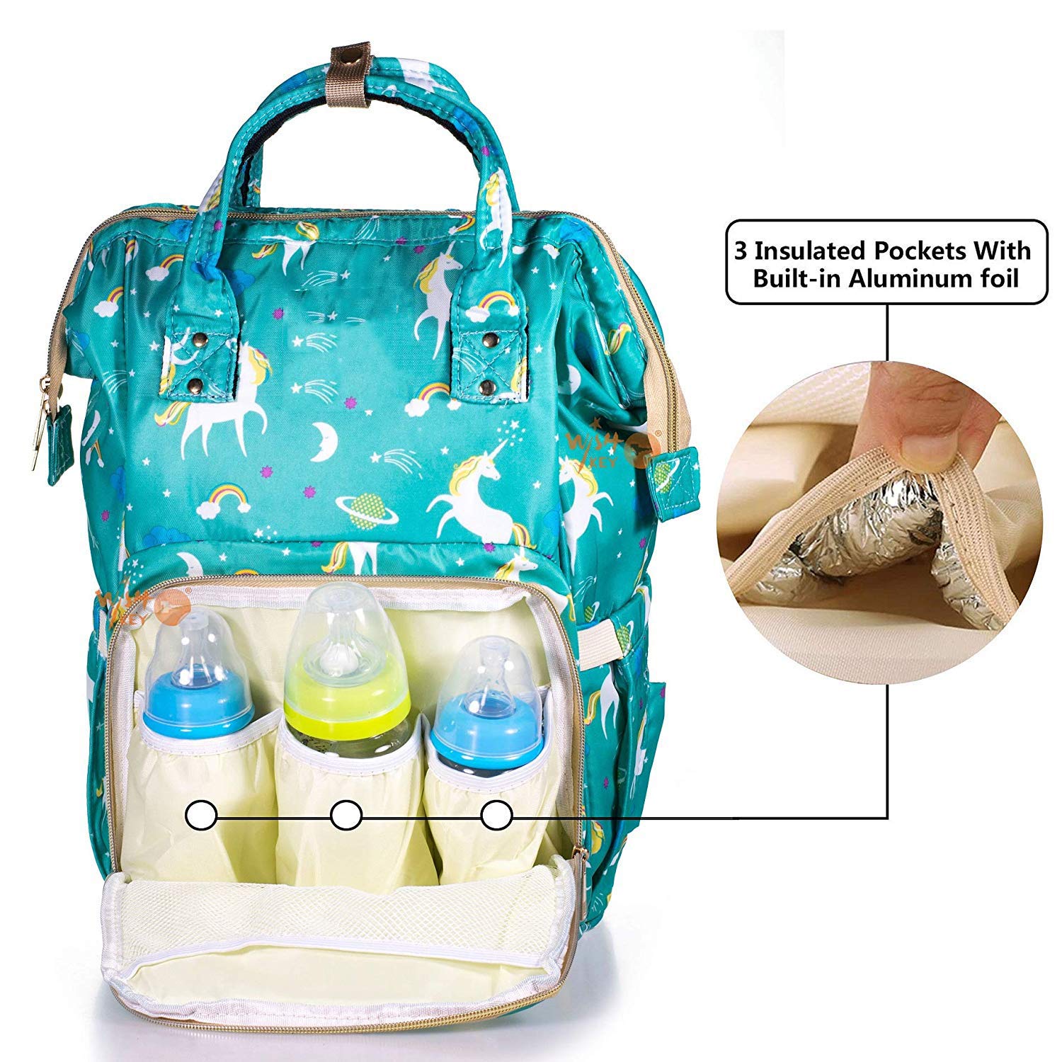 Baby Diaper Bag Maternity Backpack (Unicorn Printed)