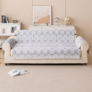 Quilted Printed Sofa Cover for Indian Sofa Set – Washable (Grey Loop)