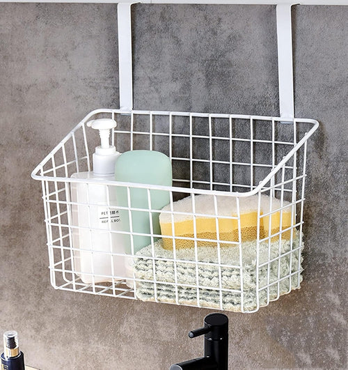 Over Door Hanging Storage Baskets – No-Drill Kitchen & Bathroom Organizer