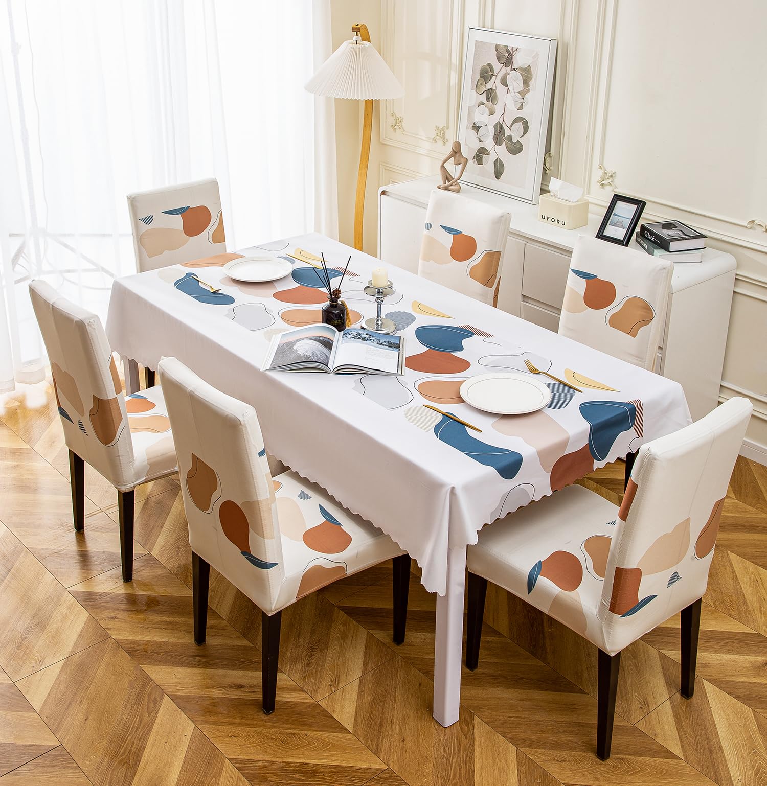 Dining Chair Cover With Table Covers Dining Table Cloth (1 Table Cover + 6 Chair Cover)