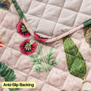 Printed Quilted Sofa Cover for 1/2/3/4 Seater Anti-Slip-Royal Peacock