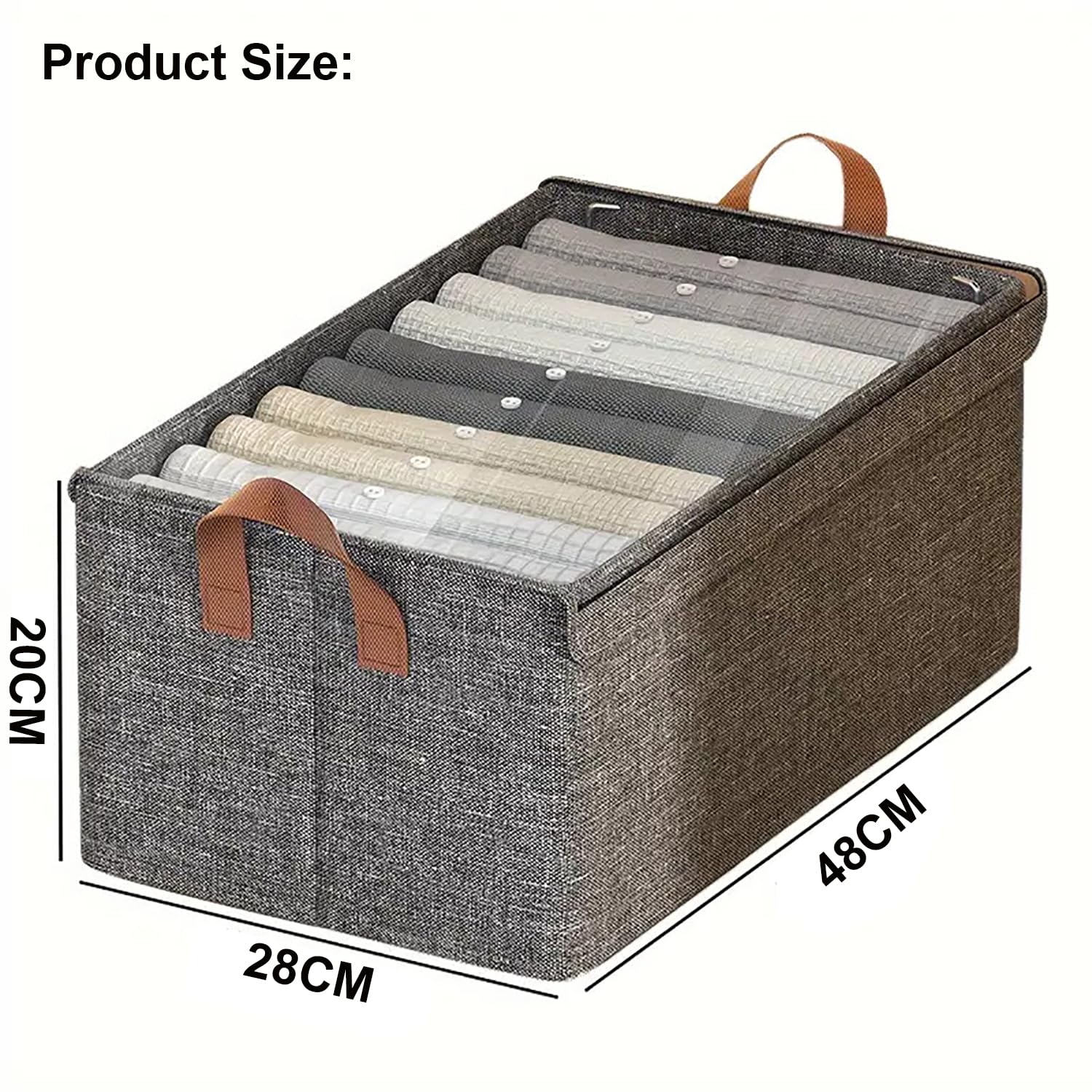 Durable Linen Closet Organizers and Foldable Flip Storage Baskets (Dark Grey)