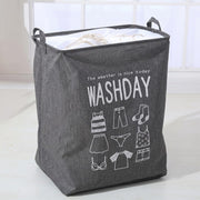 Large Laundry Basket Bag, Drawstring Storage - Grey