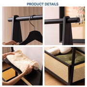 Wooden Floor Standing Clothes Hanger Rack