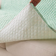 Quilted Printed Sofa Cover for Indian Sofa Set – Washable (Green Autumn)