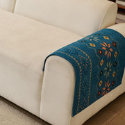 Rangoli Series Chenille Bohemia Couch Cover Quilted Non-Slip Washable Sofa Slipcover (Blue)