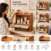 Bamboo Spice Rack Adjustable Multi-Layer - Brown