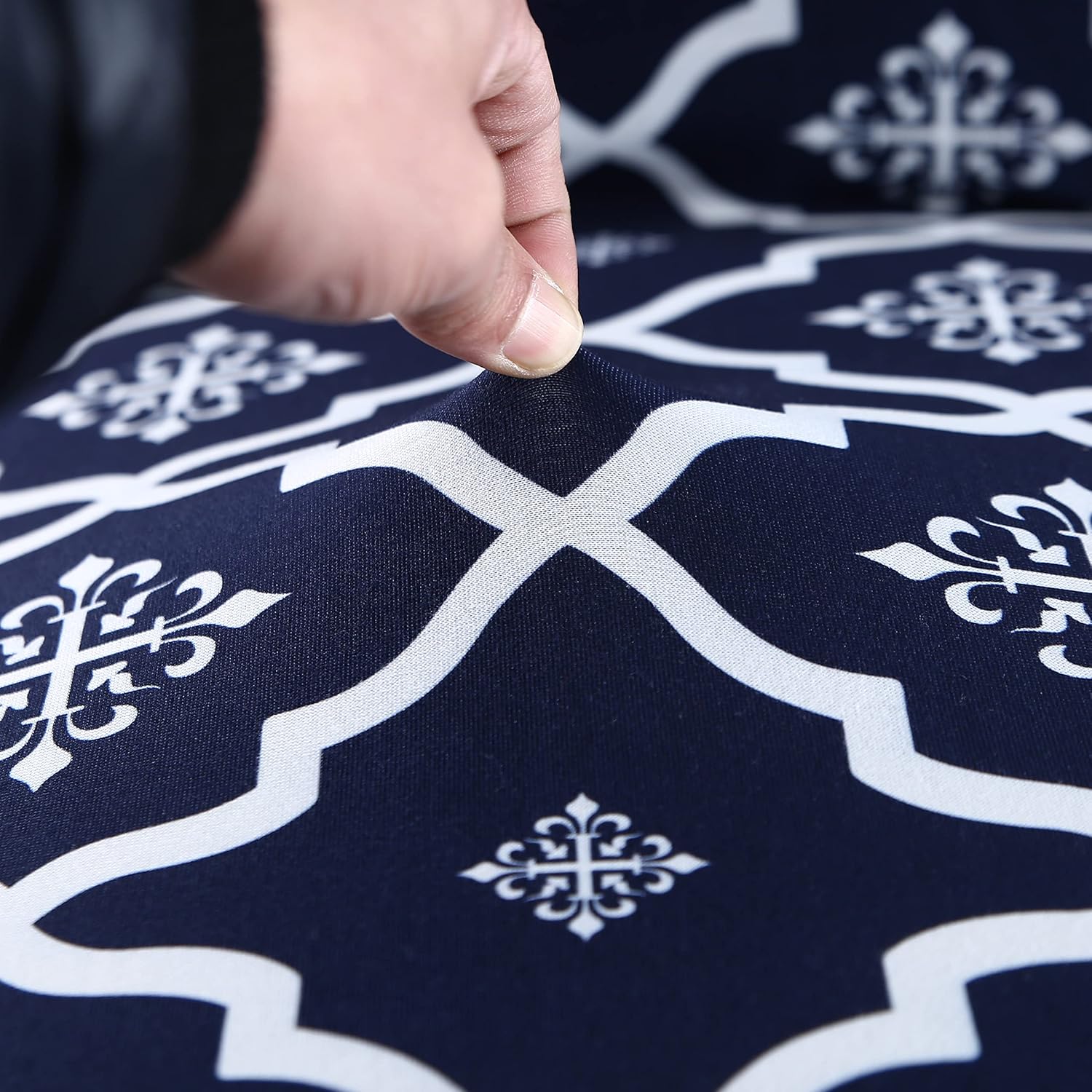 Polyester Elastic Chair Cover (Jaipur Blue)