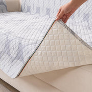 Quilted Printed Sofa Cover for Indian Sofa Set – Washable (Grey Loop)