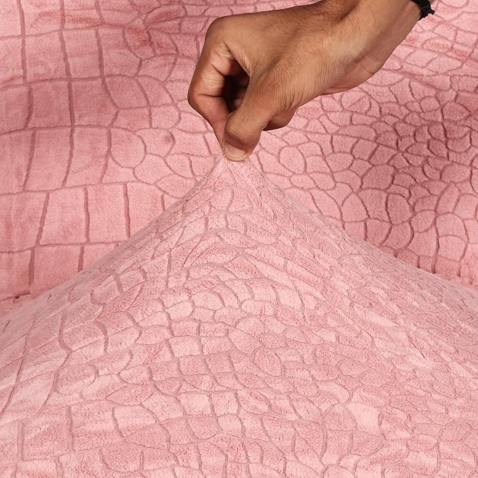 Universal Crocodile Texture Jacquard Fabric Sofa Cover (Pink)