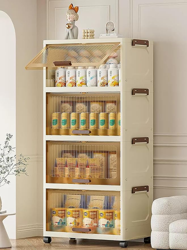Foldable Storage Box, Closet Organizers and Storage (48 cm, Beige)