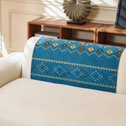 Rangoli Series Chenille Bohemia Couch Cover Quilted Non-Slip Washable Sofa Slipcover (Blue)