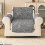 Gulnaar Series Anti-Slip Sofa Cover Mat with Pocket – Polyester Couch Protector(Clay Petal)