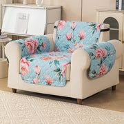 Gulnaar Series Anti-Slip Sofa Cover Mat with Pocket – Polyester Couch Protector(Rose Cloud)