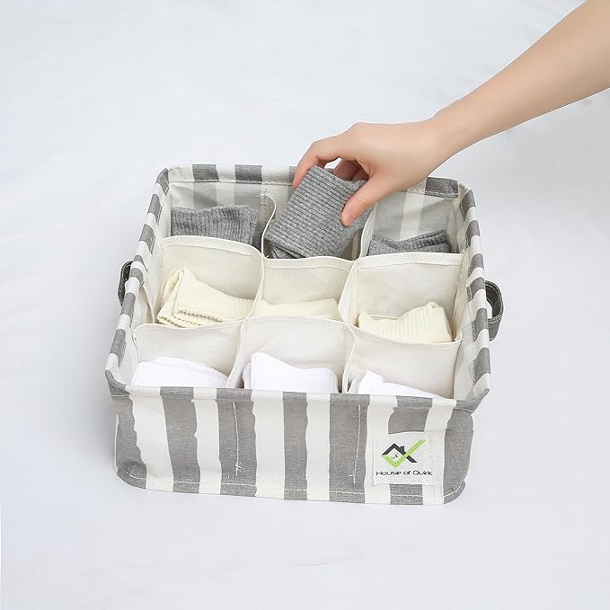 9 Grid Waterproof Cotton Linen Organizer (Pack of 2)