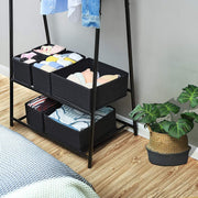 Set of 6 Foldable Storage Box Drawer Divider Organizer Basket Bins