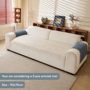 Waffle Quilt Corduroy Chenille Sofa Cover – Quilted, Non-Slip, Washable & Durable Protector (Blue)