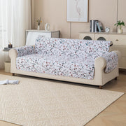 Gulnaar Series Anti-Slip Sofa Cover Mat with Pocket – Polyester Couch Protector(Beige Spring)