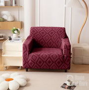 Jacquard Fabric Diamond Texture Sofa Cover 220 GSM (Maroon)