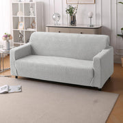 Premium Jacquard Fabric 220 GSM Sofa Cover – Soft, Stretchable (Grey)