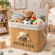 Bamboo Foldable Laundry Basket with Removable Lining - Teddy