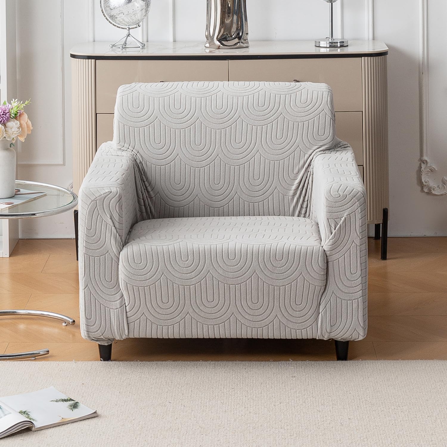 Jacquard 220 GSM Stretchable Sofa Cover (3+1+1)