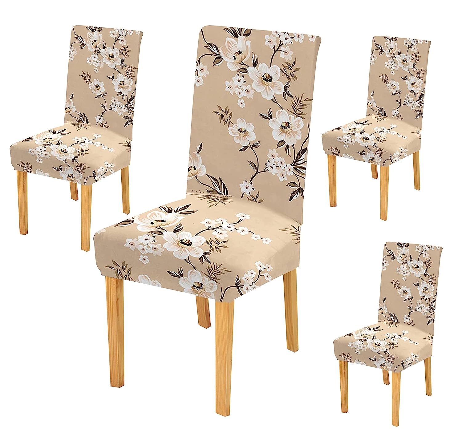 Elastic Chair Cover-Cream Flower