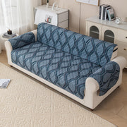 Gulnaar Series Anti-Slip Sofa Cover Mat with Pocket – Polyester Couch Protector(Urban Prism)