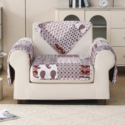 'Aura Petal Series' Quilted Sofa Mat Printed – Anti Slip (Boho Brown)