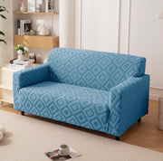Jacquard Fabric Diamond Texture Sofa Cover 220 GSM (Blue)