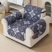 Gulnaar Series Anti-Slip Sofa Cover Mat with Pocket – Polyester Couch Protector(Silver Moss)