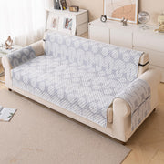 Quilted Printed Sofa Cover for Indian Sofa Set – Washable (Grey Loop)